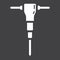 Construction jackhammer glyph icon, buildbrepair