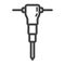 Construction jackhammer line icon, build repair