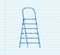 Construction ladder sketch icon. Blurred lightening. Staircase, sunrise neon icon. Vector stock illustration