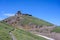 Construction on the lookout at Mount Washburn