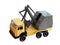 Construction Machine Vehicle Tractor Toy Model Isolated White background, retro