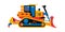 Construction machinery, bulldozer. Commercial vehicles for work on the construction site. Vector illustration isolated