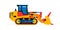 Construction machinery, bulldozer. Commercial vehicles for work on the construction site. Vector illustration isolated