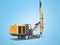 Construction machinery drilling crawler rotary rig orange 3D rendering on blue background with shadow