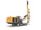 Construction machinery drilling crawler rotary rig orange 3D rendering on white background with shadow