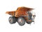 Construction machinery orange mining truck isolated 3D render on white background no shadow