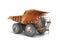 Construction machinery orange mining truck isolated 3D render on white background with shadow