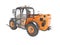 Construction machinery orange telescopic excavator for high lifting 3D render on white background no shadow