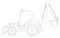 Construction machinery. Tractor. Coloring pages for children