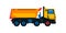 Construction machinery, truck. Commercial vehicles for work on the construction site. Vector illustration isolated on