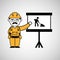 construction man and symbol worker graphic
