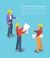 Construction Management, Color Vector Illustration