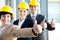 Construction managers thumbs up