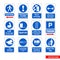 Construction mandatory signs icon set of color types. Isolated vector sign symbols. Icon pack