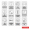 Construction mandatory signs icon set of outline types. Isolated vector sign symbols. Icon pack