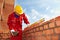 Construction mason worker bricklayer