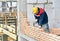 Construction mason worker bricklayer