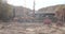 Construction of a new highway. Blurred footage without recognizable brands of equipment