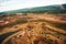 construction of an oil pipeline. view from above