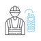 construction oversight line icon, outline symbol, vector illustration, concept sign