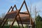 Construction of a pergola shading the kindergarten playground with a sandpit. board battens are just the place where it is necessa