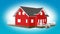 Construction planning small red house Animation