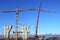 Construction plant, Erection of towers crane, connecting outer