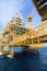 Construction platform for production energy.Oil and gas platform in the gulf or the sea, The world energy