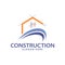 Construction realestate building logo design template