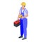 Construction repairman icon, isometric style