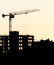 Construction of residential building. Silhouettes