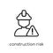 construction risk icon. Trendy modern flat linear vector construction risk icon on white background from thin line Insurance coll