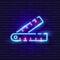 Construction Ruler Goniometer neon icon. Vector illustration for design. Repair tool glowing sign. Construction tools concept