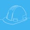 Construction safety helmet line style icon