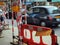 Construction Scaffolding and Warning Signs, London, UK