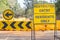 Construction Signs Residents Restricted Road