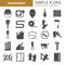 Construction simple icons set for web and mobile design