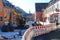 Construction site in the center of a provincial border town to France during winter, Breisach, Germany