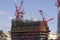 Construction site with Cranes in the strip in Las Vegas