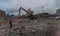 Construction site during the demolition of a house