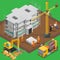 Construction Site Isometric Composition