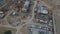 Construction site for a new city block. Construction work is underway. Aerial photography.