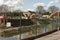 The construction site on the River Avon in Salisbury, UK. Scheme to reduce flood risk in the city centre.