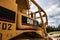 Construction site in rural Georgia CAT D6R close up side cabin