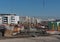 Construction site of several residential buildings in the new district of Frankfurt-Riedberg, Germany