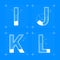 Construction sketches of I J K L letters