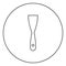 Construction spatula Putty knife Spackling tool Building hand instrument Builder equipment Trowel icon in circle round outline