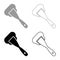 Construction spatula spreading mortar Working tools Manufacturing equipment Plasterer Stucco putty icon outline set black grey