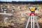 Construction surveying instrument, theodolite against cement piles field