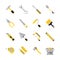 Construction tool flat icon set.